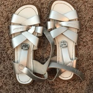 Silver salt water sandals for women!